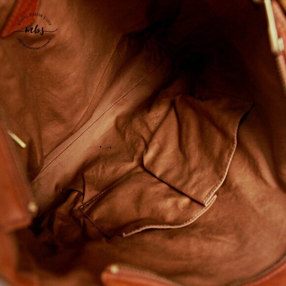 Fossil Stripe Textile Leather Trim Shoulder Handbag - Picture 10 of 14